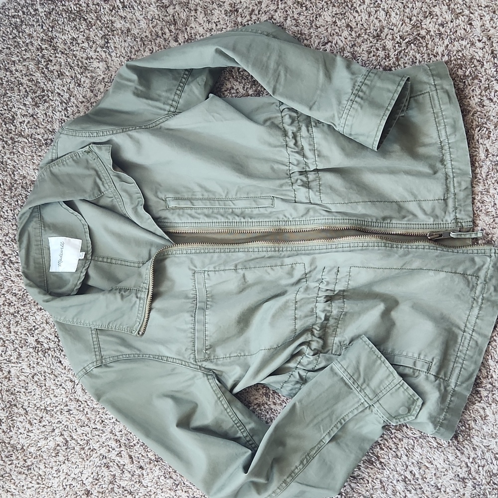 Madewell cargo fleet utility jacket olive XL